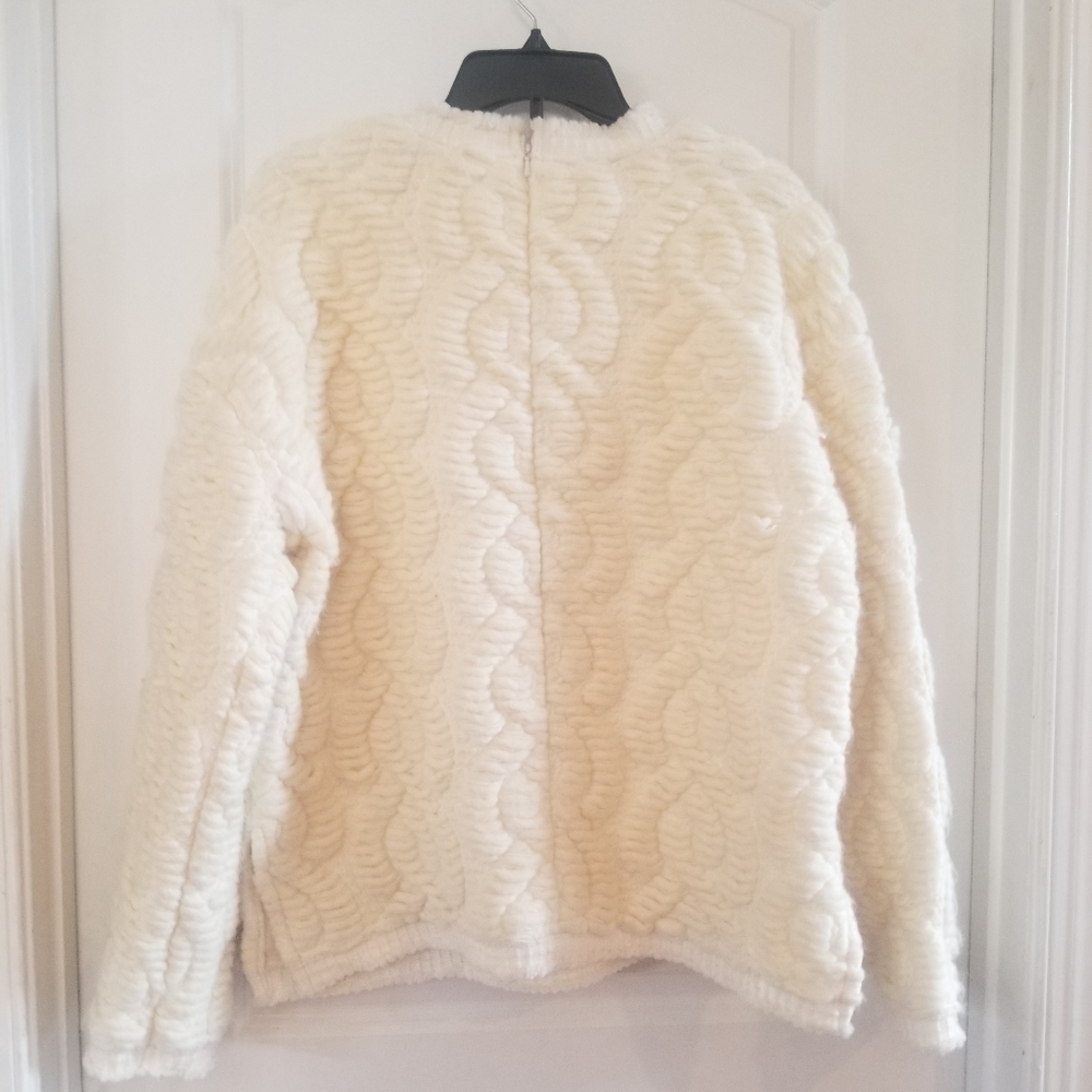 BRANDON MAXWELL SARABETH CABLE JACQUARD CREWNECK SWEATER size M - Picture 8 of 10